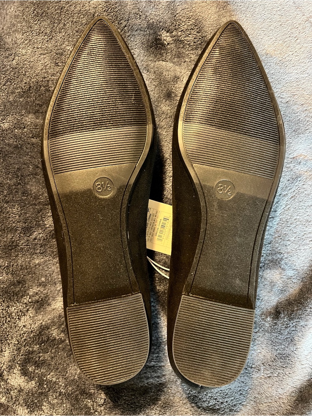 a new day Black Pointed Toe Suede Like Flats - Picture 5 of 7